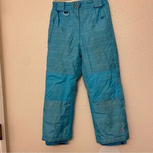 32 Degree SKI SNOW PANTS bibs girls aqua blue waterproof 7/8